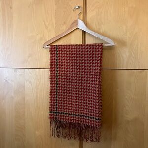 Cream, Black, and Red Scarf